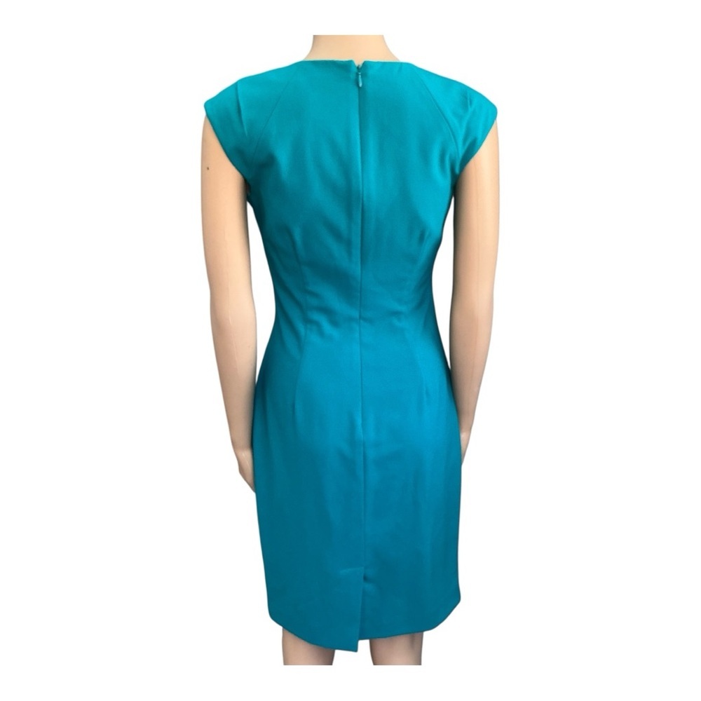 Calvin Klein Teal Cap-Sleeve Sheath Dress - Picture 4 of 9